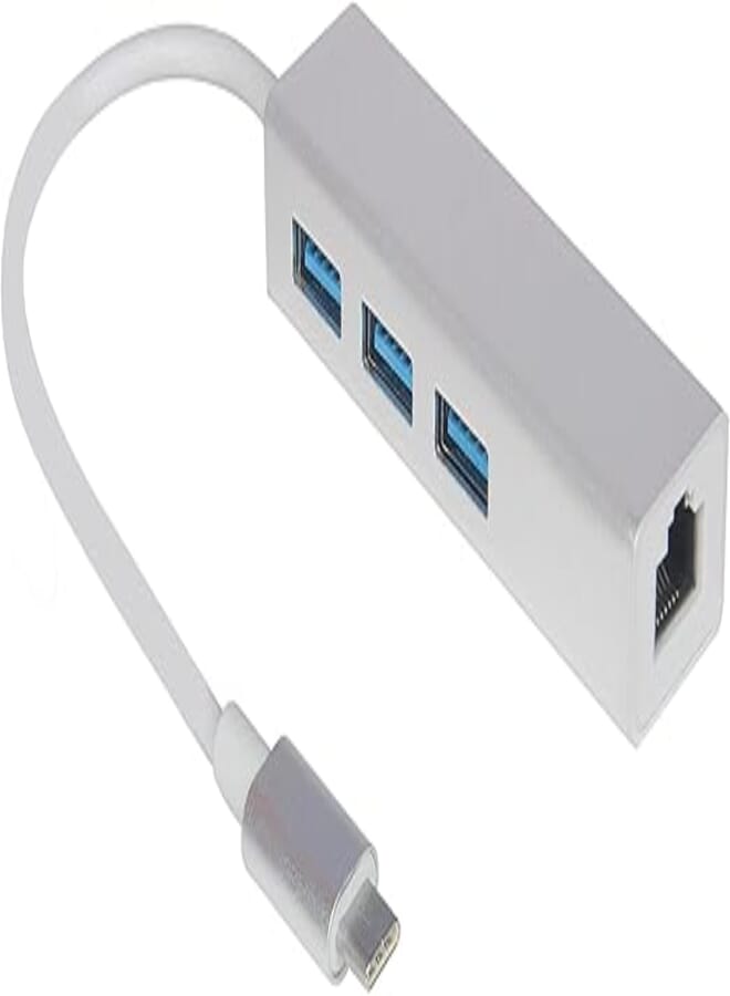 USB C TYPE TO USB 3 PORT HUB GIGa + RJ-45 ETHERNET